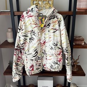 Burton snowboarding / ski zip front jacket abstract print men’s size small